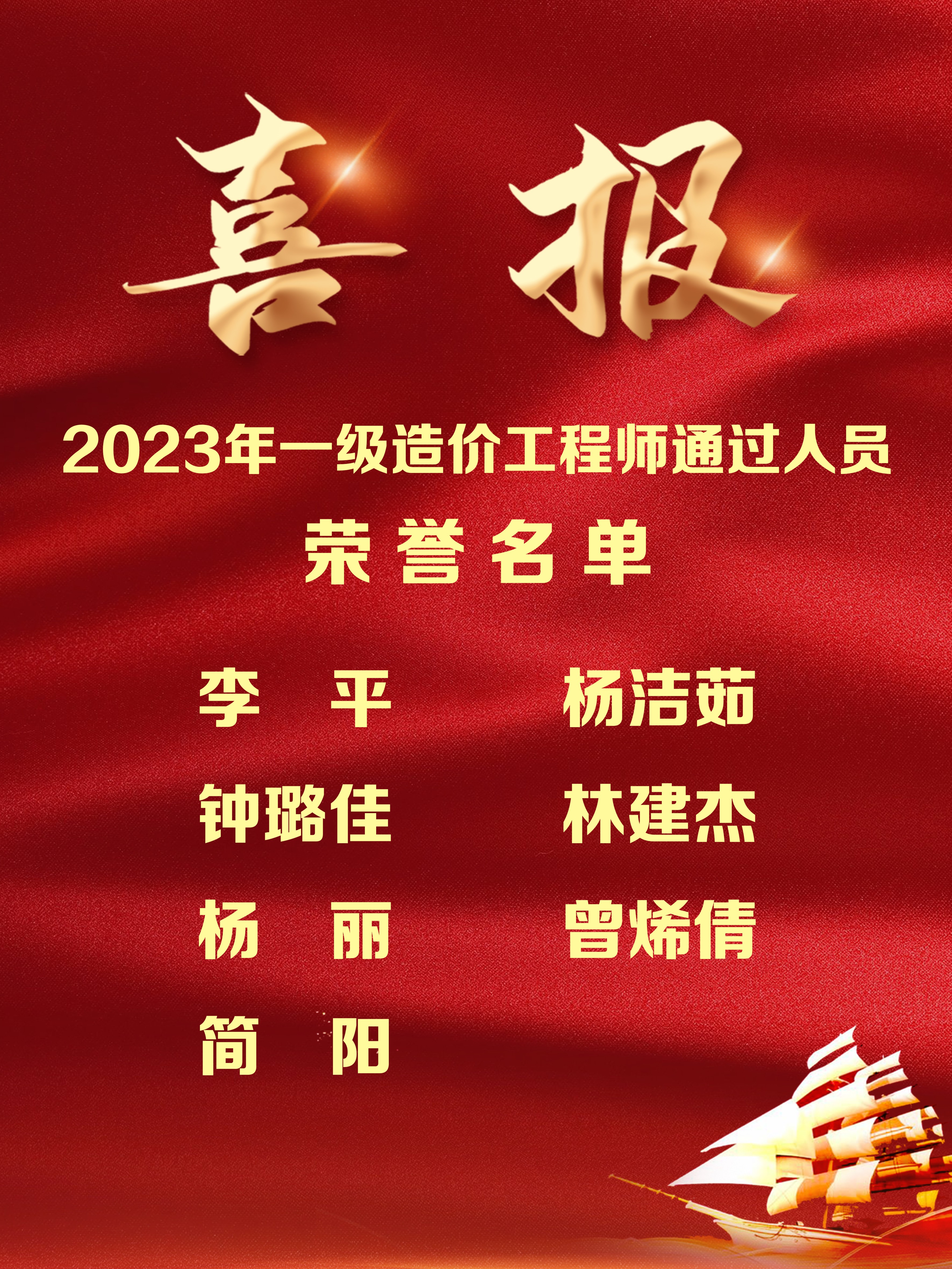 喜報(bào)！熱烈祝賀我司多名員工通過一級(jí)造價(jià)工程師考試！